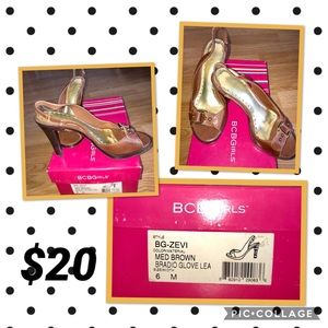 BCBGirls brown sling back heel